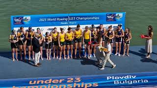 World Rowing ChampionshipsU23 PlovdivBulgaria  Award ceremony 22072023  Australia World Champ [upl. by Nosyk891]