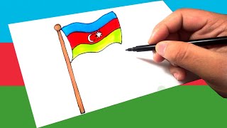 AZERBAYCAN BAYRAĞI NASIL ÇİZİLİR 🇦🇿🇹🇷 AZERBAYCAN BAYRAK ÇİZİMİ  BayrakÇizimleri [upl. by Nahgem771]