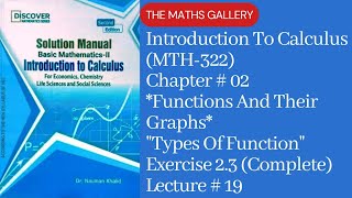 Basic Mathematics 2  Introduction To CalculusMTH322 by Dr Noman Khalid  Unit 02  Lecture 19 [upl. by Araminta]