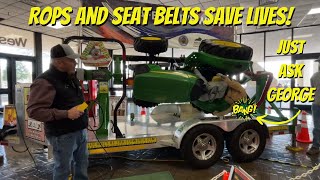 ROPS and Seat Belts Save Lives Rollover Demonstration — Practice Tractor Safety [upl. by Sager]