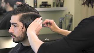 Classic mens medium length haircut with shear amp clipper [upl. by Swanhildas438]