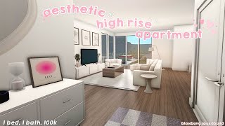 aesthetic high rise apartment  100k  bloxburg speedbuild  lovelyjules [upl. by Scarito640]