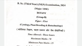 BSc Third Year👉Botany GroupB📌Major01Cytology Plant Breeding amp Biotechnology👉Vikram University2024 [upl. by Schecter]