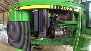 John Deere 4055 AC Compressor Belt Fix [upl. by Akihsal]