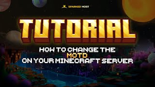 How to change the MOTD of your Minecraft Server [upl. by Gradeigh]