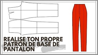 COMMENT FAIRE UN PATRON DE BASE DU PANTALON POUR FEMME FACILE [upl. by Ennaylloh]