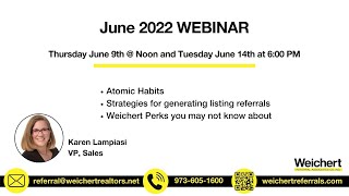 June Webinar  Weichert Referral Associates [upl. by Sedgewinn]