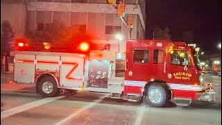 Saginaw MI FD E1 Responding COMMERCIAL FIRE ALARM [upl. by Kired882]