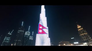 Nepali flag show  Burj Khalifa [upl. by Server253]