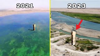 Euphrates river water Level comparison in the same spot 2021 vs 2023 [upl. by Alano]