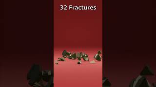 Cell Fracture Simulation 0 vs 128 fractures blender blender3d 3d 3dart 3danimation simulation [upl. by Cordova849]