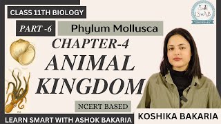 PART6 Biology Class 11  Chapter 4  Animal Kingdom Phylum Mollusca Koshika Bakaria [upl. by Einamrej]