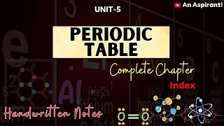 Unit5Periodic Table Index  Chemistry  General Science  Handwritten notes [upl. by Malloy208]