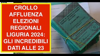 CROLLO AFFLUENZA ELEZIONI REGIONALI LIGURIA 2024 GLI INCREDIBILI DATI ALLE 23 [upl. by Spiers194]