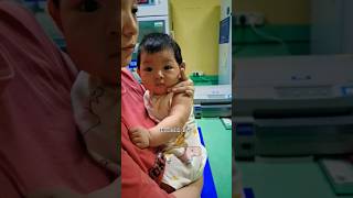 Cutebaby 🧚 Baby vaccine action at hospital 🏥 to funny I baby love cute family shots funny [upl. by Nilerual421]