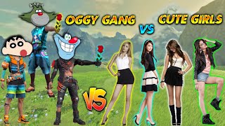 Cute Girls Call Oggy Jack Sinchan Noob  3 VS 4  Custom Match  Free Fire  Minecraft  Triple Slot [upl. by Lynnett614]