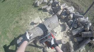 Chainsaw Efco MTT2500  Cold startup e 9 Inch cutting [upl. by Hanyaz]