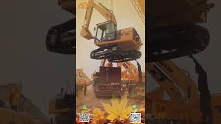 Used Excavator Loaded into flat rack container catexcavator caterpiller secondhand [upl. by Anyrak]