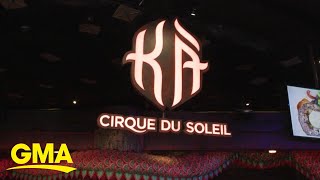 Behind the scenes of KÁ by Cirque du Soleil l GMA [upl. by Anidnamra]