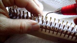 Frog stitching ripping out on the knitting loom [upl. by Euqram829]