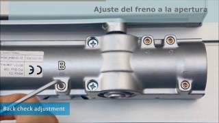 Cierrapuertas ASSA ABLOY Regulación del freno apertura  Backcheck adjustment [upl. by Nolyag]