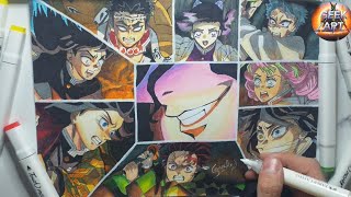 Drawing KIMETSU no YAIBA  Season 4  HASHIRA Training Arc [upl. by Gonick718]