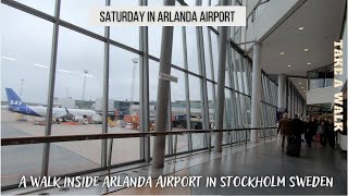 Arlanda airport Stockholm Sweden A walk in terminal 5 on a saturday the biggest Airport in Sweden [upl. by Pam496]