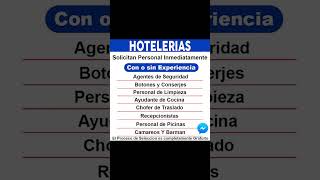 Ofertas de empleo en hoteleria sin experiencia  Busco trabajo [upl. by Reprah]