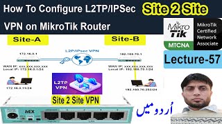 How To Configure L2TP IPSec Site To Site VPN on MikroTik  MTCNA  Lecture57 [upl. by Arymas]