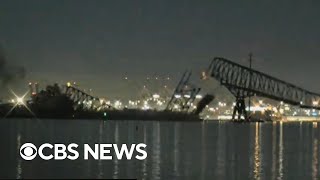 Emergency declared after Baltimore bridge collapse search underway  Special Report [upl. by Yruama656]