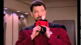 Captain Picard Day Star Trek TNG S07E12 The Pegasus Riker funny [upl. by Aidualk]