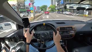 POV Driving Manual Car in Traffic with Pedal Cam ASMR  HONDA Civic [upl. by Onitnerolf355]