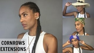 Protective Hairstyle Cornrow extensions with natural afrokinky hair [upl. by Donoho]