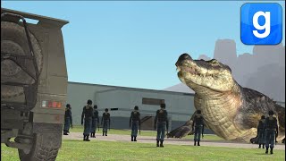 Giant Crocodile VS Fallout Security NPCs Garrys Mod Fight [upl. by Aikemat192]