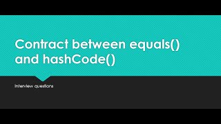 equals and hashCode methods  Java interview questions [upl. by Good]