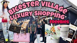 Bicester Village  Freebies  London Uk  Luxury Brands Shopping  Gucci Prada Dior CL Versace [upl. by Enomaj93]