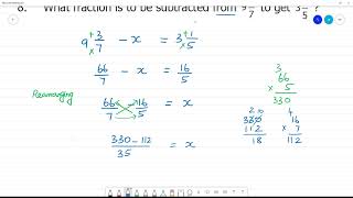 6 TN Maths Term III 1 FRACTIONS Exercises12 8 What is subtracted from9 37 to get 3 15 [upl. by Honoria]