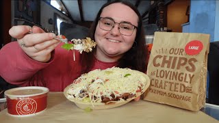 Chipotle MUKBANG  NEW Smoked Brisket Burrito Bowl Chips amp Queso [upl. by Ibur284]