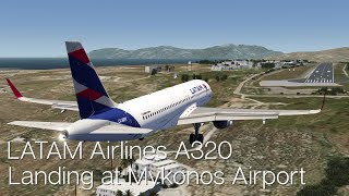 LATAM A320 Sharklets Landing at Mykonos Airport Greece  Aerofly FS 2 [upl. by Venetis]