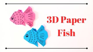 3D Paper Fish  Easy Craft  DIY craft [upl. by Herschel533]