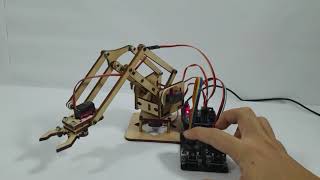 Arduino DIY MeArm 4DOF Wooden Robotics Robot Arm Kit  SG90  MG90s Servo Motor [upl. by Vilma111]