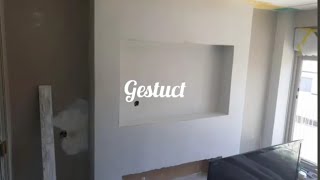 cinewall maken en stucadoren met knauf mp75 met inbouw kachel voor venetian plaster [upl. by Decamp]