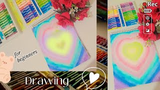 Very Easy Drawing Idea🌸  Oil Pastel Painting DIY Poster Idea Desk Decoration  Artwork by Raisa [upl. by Nylesaj]