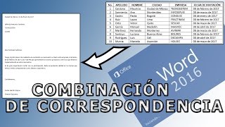 Como combinar correspondencia en Office Word 2016 [upl. by Janek]