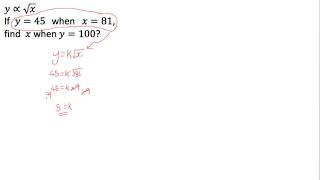 Direct Proportion with a square root [upl. by Eisus]