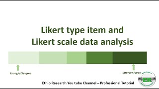 Likert type item and Likert scale data analysis in Amharic [upl. by Adirem]