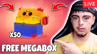 🔴LIVE 50 DE MEGA BOX GRATIS  BRAWL STARS ROMANIA [upl. by Allekim72]