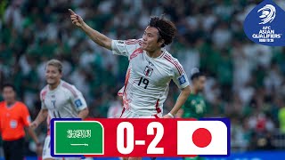 Japan continues perfect start  Saudi Arabia  Japan  Highlights  AsianQualifiers  Road To 26 [upl. by Awram104]