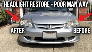 How to Restore Headlights – Poor Man’s Way Using Household Products [upl. by Tynan]