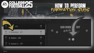 College Football 25 How to Perform Formation Subs [upl. by Leonora]